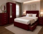 Elegant Home Bedroom Set - King Size Bed - 2 Door Wardrobe With Mirror - Five Drawer Chest - Two Bedside Tables - Image 3