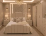 Elegant King Size Bed Furniture Set - Six Door Wardrobe With Four Drawer - Chest of Five Drawers With Two Bed Side Table
