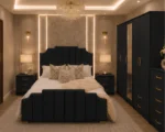 King Size Bed Furniture Set - five Door Wardrobe With Four Drawer - Chest of Five Drawers With Two Bed Side Table