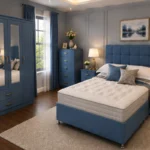 Spacious Luxury King Bed Set with Three Door Wardrobe With Four Drawer - Chest of Five Drawers With Two Bed Side Table