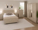 Premium King Bed Furniture Set - 6 Door Wardrobe with 4 Drawers, Chest of 5 Drawers & 2 Bedside Tables
