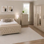 Premium King Bed Furniture Set - 6 Door Wardrobe with 4 Drawers, Chest of 5 Drawers & 2 Bedside Tables