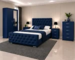 Elegant Bedroom Storage Collection - King Size Bed - Two Door Wardrobe With Mirror - Chest of Five Drawers - Two Bedside Tables - Image 6