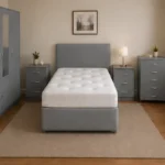 Grey King Bedroom Set - 3 Door Wardrobe With Four Drawer - Chest of Five Drawers With Two Bed Side Table