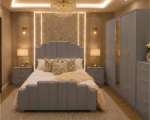 Master Bedroom King Bed Set - five Door Wardrobe With Four Drawer - Chest of Five Drawers With Two Bed Side Table - Image 2