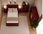 Premium Quality King Size Bed Set - Four Door Wardrobe With Four Drawer - Chest of Five Drawers With Two Bed Side Table - Image 2