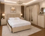 Luxury King Size Bed Set – Six Door Wardrobe with Mirror and Drawers – Five Drawer Chest – Two Bedside Tables - Image 4