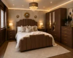 Luxury King Bed Furniture Set - five Door Wardrobe With Four Drawer - Chest of Five Drawers With Two Bed Side Table - Image 5