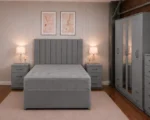 Modern King Size Bed Furniture Collection - Six Door Wardrobe With Four Drawer - Chest of Five Drawers With Two Bed Side Table - Image 3