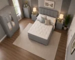 Spacious Luxury King Bed Set with Three Door Wardrobe With Four Drawer - Chest of Five Drawers With Two Bed Side Table - Image 3