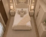 Elegant King Size Bed Furniture Set - Six Door Wardrobe With Four Drawer - Chest of Five Drawers With Two Bed Side Table - Image 3