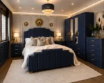 Designer Bedroom King Set with 4 Door Wardrobe With Four Drawer - Chest of Five Drawers With Two Bed Side Table - Image 5