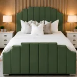 Arizona Designer Super King Bed Frame in Forest Green – Premium Velvet Finish with mattress