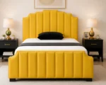 Premium Yellow Arizona Double Bed with Optional Mattress-Double Bed with Mattress