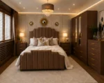 Luxury King Bed Furniture Set - five Door Wardrobe With Four Drawer - Chest of Five Drawers With Two Bed Side Table - Image 2