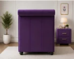 Designer Purple Sleigh Bed Frame – Luxury 3ft Single Bed with mattress - Image 3