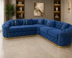 Madrid 5 Seater Chesterfield Style Corner Sofa – Royal Blue Velvet