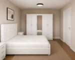 Grand Luxury King Size Bed Furniture Set - Five Door Wardrobe With One Mirror And Four Bottom Drawers - Chest of Five Drawers With Two Bed Side Tables - Image 5