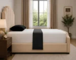 Arizona Warm Beige Super King Velvet Bed Frame – 200 × 200 cm-Super King with Mattress - Image 3