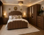 Luxury King Bed Furniture Set - five Door Wardrobe With Four Drawer - Chest of Five Drawers With Two Bed Side Table