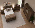 Elegant King Bed Furniture Set - Six Door Wardrobe With Four Drawers - Chest of Five Drawers With Two Bedside Tables - Image 2
