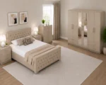 Premium King Bed Furniture Set - 6 Door Wardrobe with 4 Drawers, Chest of 5 Drawers & 2 Bedside Tables - Image 2