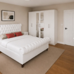 Luxury King Size Bed Furniture Set - Six Door Wardrobe With Four Drawer - Chest of Five Drawers With Two Bed Side Table