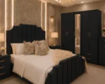 King Size Bed Furniture Set - five Door Wardrobe With Four Drawer - Chest of Five Drawers With Two Bed Side Table - Image 4