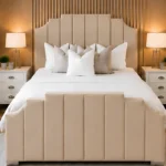 Arizona Luxe Warm Beige Double Bed with mattress -Contemporary Bedroom Furniture-Double Bed(160*200cm)