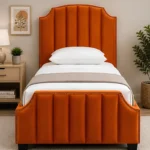 Arizona Heritage Orange Single Bed – Premium Upholstered Design – Single Bed with Mattress
