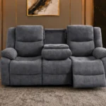 Roma 3 Seater Recliner Sofa in Grey - Comfortable Luxury Reclining Sofa