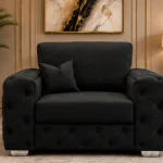 Luxury Black 1 Seater Sofa – Sophisticated Style & Everyday Comfort