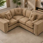 Luxury Oak 4 Seater Sofa – Elegant Deep Seating Lounge Furniture