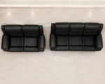 Modern Black Leather Recliner Sofa Set – Stylish & Comfortable Living Room Furniture - Image 3