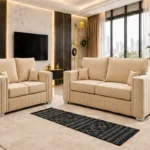 Luxury Beige 3+2 Seater Sofa Set – Modern Fabric Living Room Suite