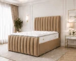Comfortable Super King Bed with Stylish Panel With Mattress