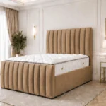 Comfortable Super King Bed with Stylish Panel With Mattress