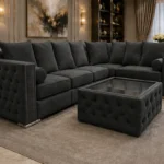 Premium 5 Seater Charcoal Sofa – Modern Deep Grey Lounge Suite with Elegant Comfortable Design