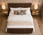 Luxury Bedroom Super King Bed Frame – Panel Line Super King Size Bed with Mattress - Image 3