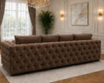 Premium Walnut L-Shape 4 Seater Sofa Set with Plush Seating - Elegant Corner Sofa for Stylish Living Spaces - Image 4