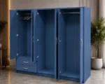 6 Door Wardrobe for Bedroom with 2 Spacious Bottom Drawers - Image 5