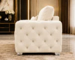 Cream 1 Seater Sofa - Elegant Plush Accent Chair with Luxury Detailing - Image 3
