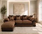 Dino Walnut Corner Sofa – 5 Seater Leather Touch Sofa for Contemporary Homes - Image 3
