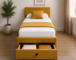 Golden Single Divan Bed with Mattress & Drawers – 3ft 90×190cm