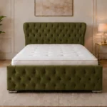 Hunter Green Super King Oxford Bed – Contemporary Luxury Headboard with Comfortable Mattress