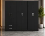 Modern 6 Door Wardrobe with 2 Bottom Drawers Large Clothes Storage