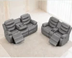 Roma Grey Leather 3+2 Power Reclining Suite – Contemporary Lounge Seating - Image 3