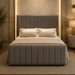 Panel Line Double Bed with Mattress – 160 x 200 cm