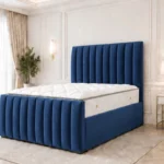 Panel Line Super King Size Bed with Mattress 200 x 200 cm - Luxury Panel Line Super King Bed with Mattress Included
