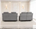 Roma Grey Leather 3+2 Power Reclining Suite – Contemporary Lounge Seating - Image 4